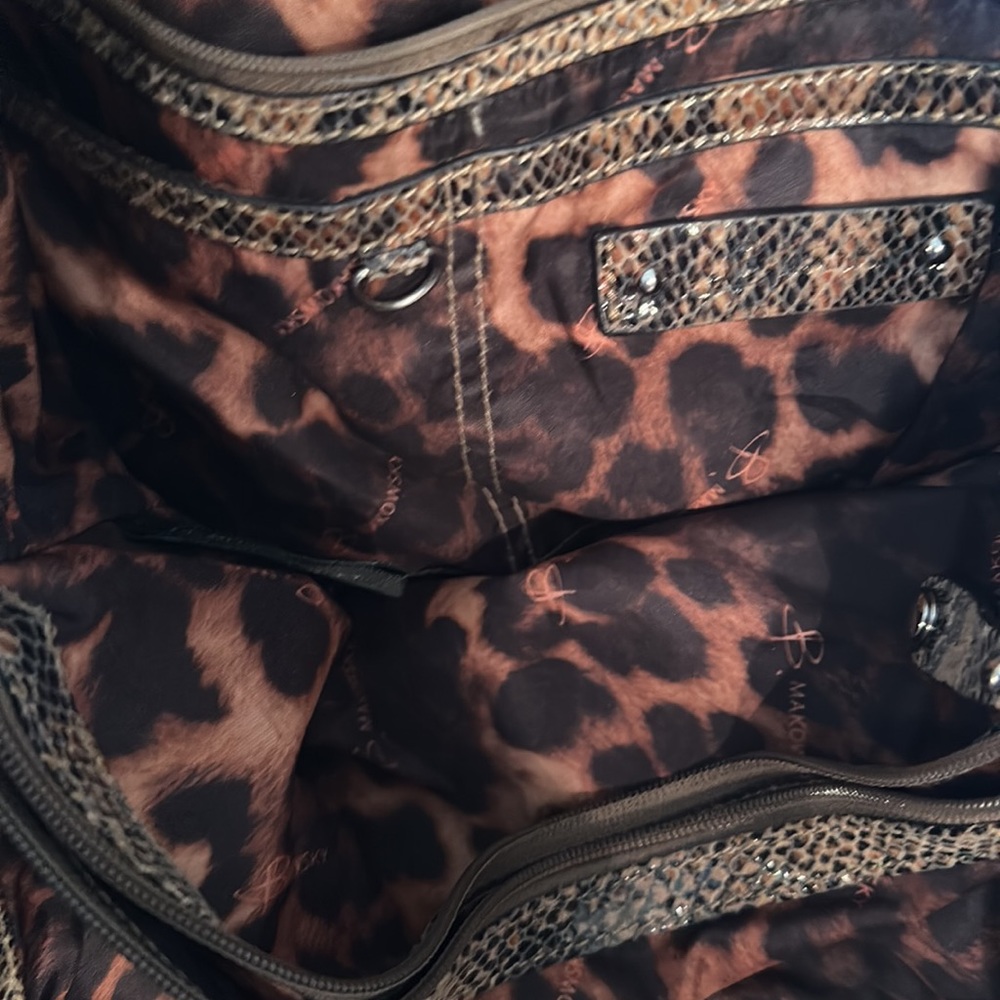 B Markowsky Leather Heavy Python Bag - image 5